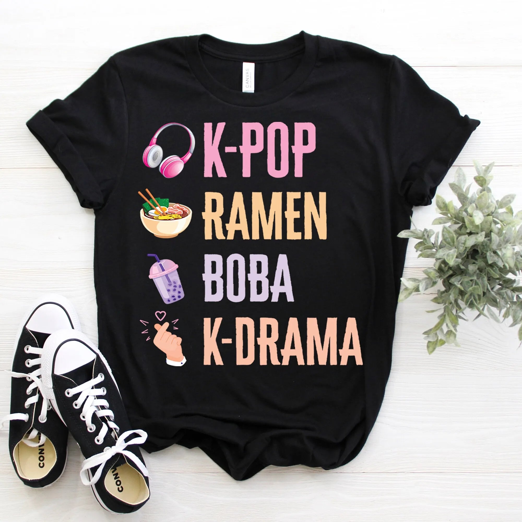 K Pop camiseta Mão Símbolo amor coração COREANO